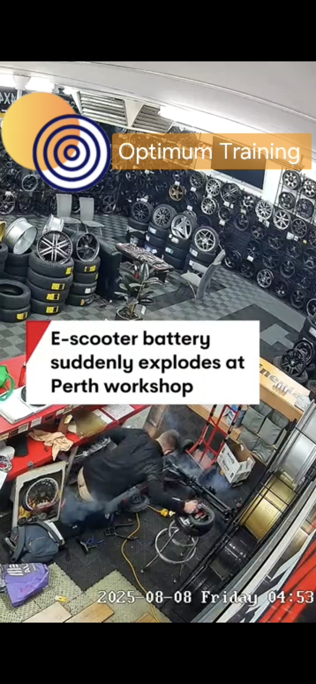 Lithium Ion Fire Solution Extinguisher (F-500EA) for e-scooter battery fire safety, available from Optimum Training Australia. Lithium Battery explodes Perth. 